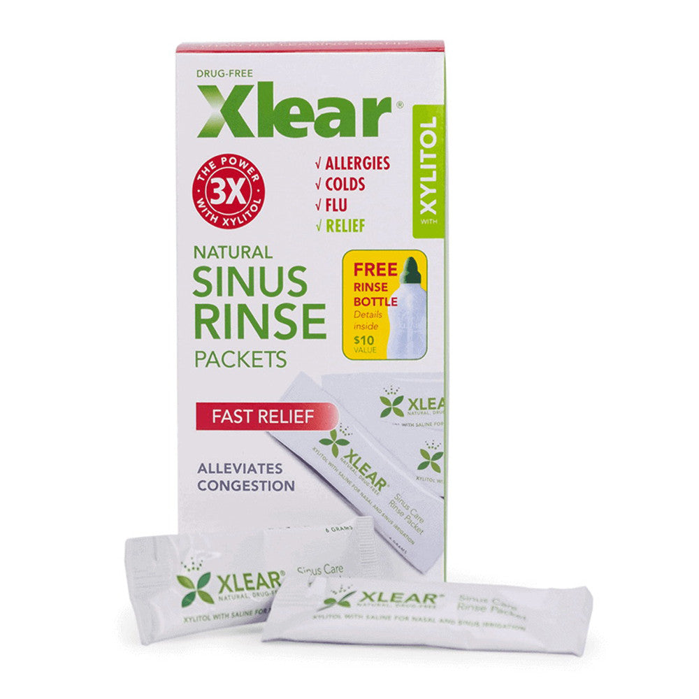 Xlear Natural Xylitol and Saline Sinus Care Fast Relief Refill Solution Packets, 50 Ea